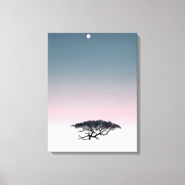 Surreal drömlandschap: Flytande träd och måne Canvastryck (Framsida)