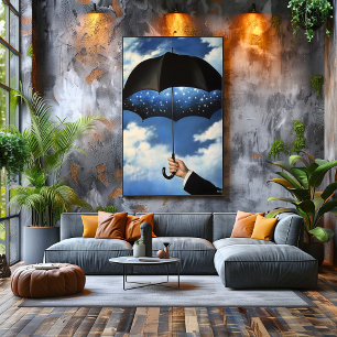 Surreal drömlandsparaply avslöjar stjärnig natt poster
