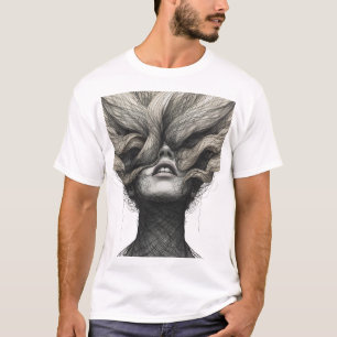 Surreal Eterisk Porträtt Grafisk T-Shirt