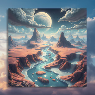 Surreal Etheral liggande Magic World Poster
