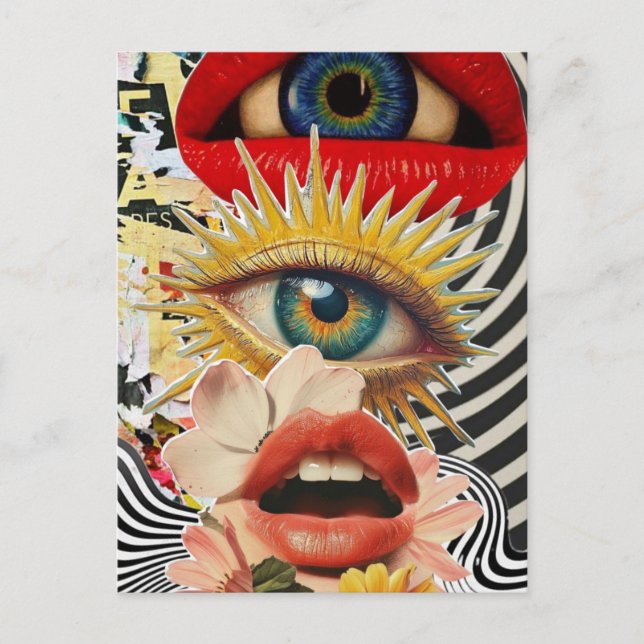 Surreal eyes and lips Postcard Vykort (Framsida)