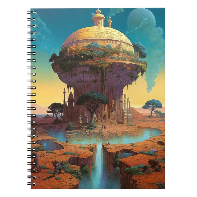 Surreal Fantasy City Anteckningsbok (Framsidan)