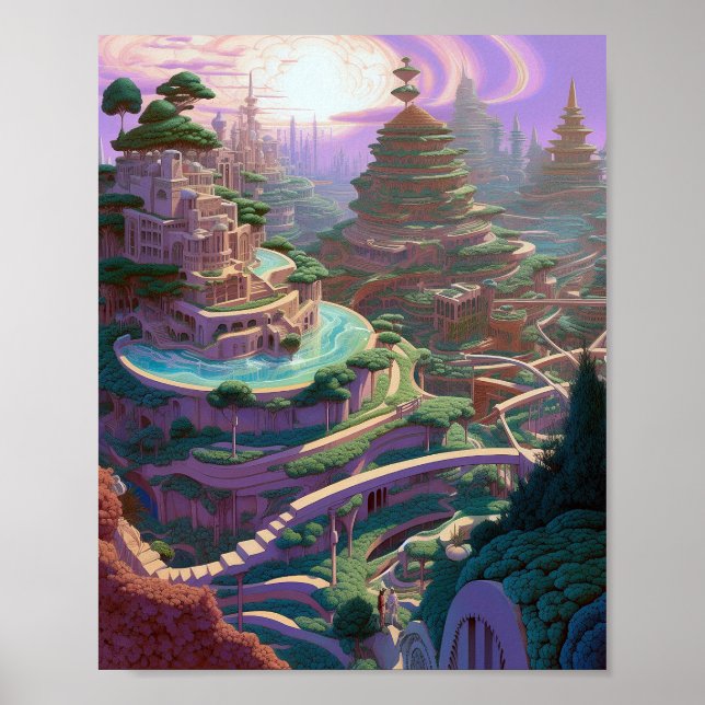 Surreal Fantasy City Poster (Framsidan)