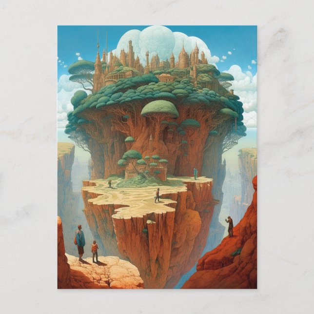 Surreal Fantasy City Vykort (Framsida)