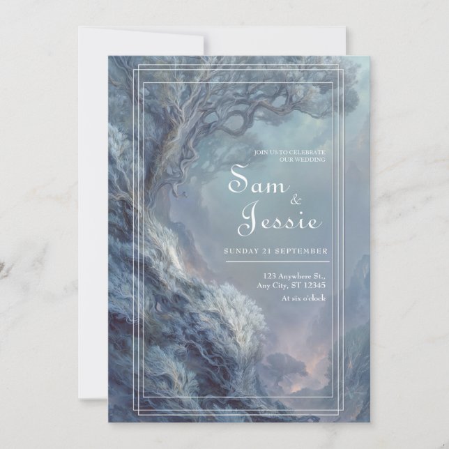 Surreal Fantasy Dreamscape Wedding-inbjudan Inbjudningar (Framsida)
