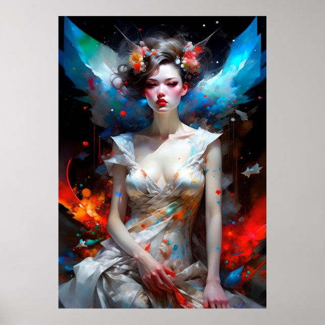Surreal Fantasy Fantastic Girl Art Ai Poster (Framsidan)