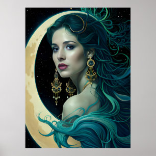 Surreal Fantasy Fantastic Girl Art Ai Poster