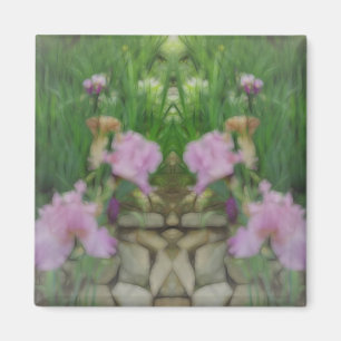 Surreal Fantasy Iris Blommigt Väg Magnet
