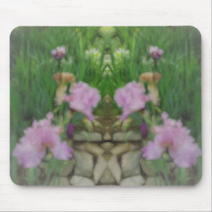 Surreal Fantasy Iris Blommigt Väg Musmatta