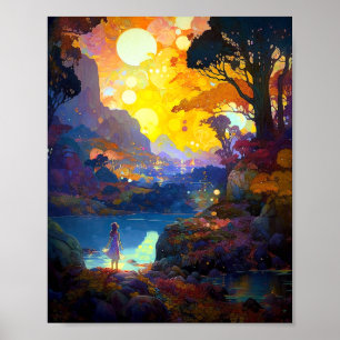 Surreal Fantasy liggande art Poster