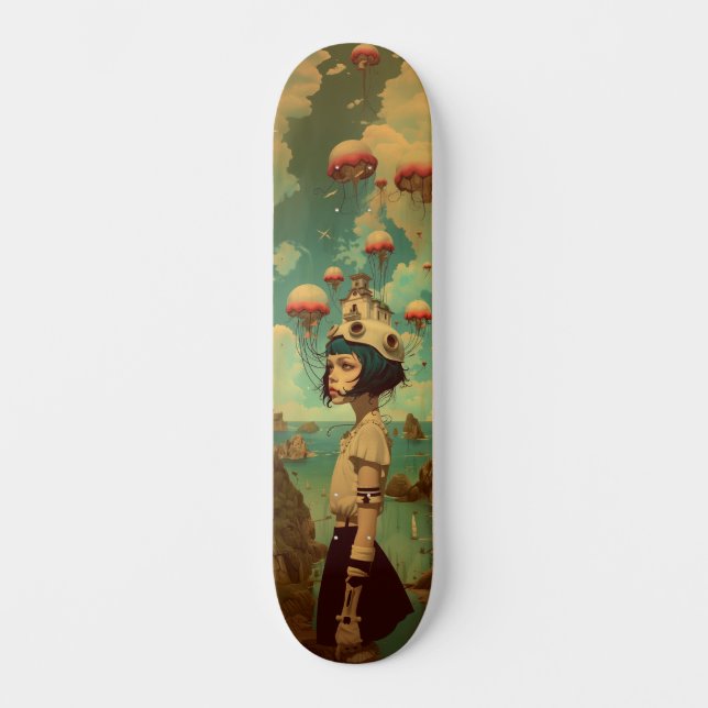 Surreal fantasy wall art skateboard (Framsida)