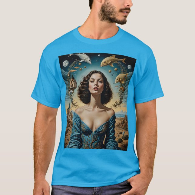 Surreal Fantasy Woman Fish T-Shirt (Framsida)