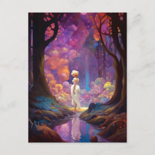 Surreal Fantasy Woodland Forest Landcape Art Vykort