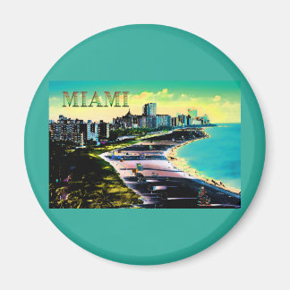 Surreal Färg Miami Beach Florida Magnet