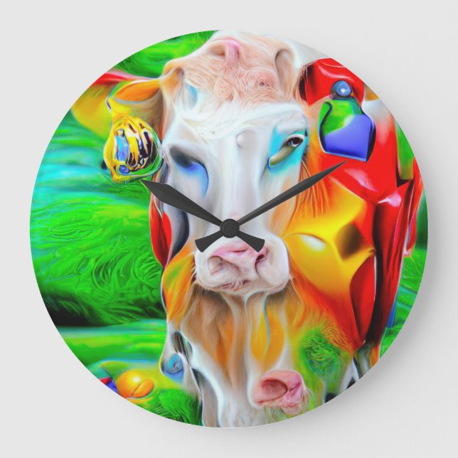 Surreal Farm Art Stor Klocka (Framsida)
