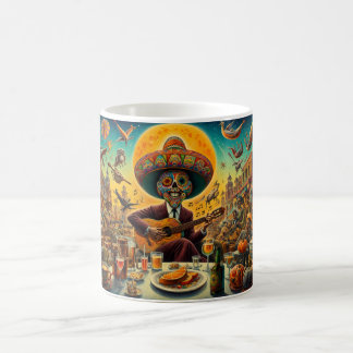 Surreal Fiesta Skelett Gitarrist Kaffe Kaffemugg