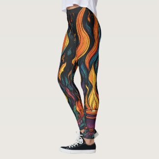 "Surreal Flame Vector Art - 4K Render for - Leggings