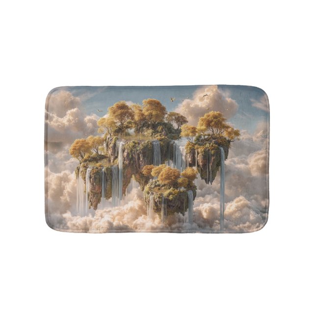 Surreal Floating Islands With Golden Trees Badrumsmatta (Framsidan)