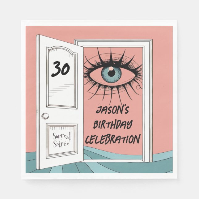 Surreal födelsedag, 30: e surrealismen soiree pappersservett (Framsidan)