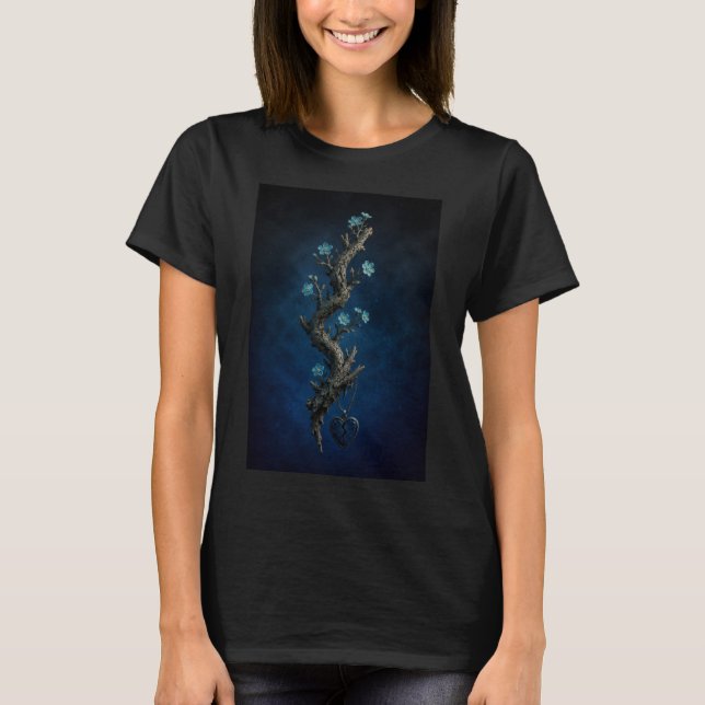 Surreal Forget-Me-Not Broken Heart T-Shirt   (Framsida)