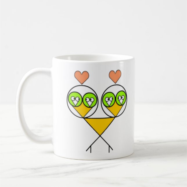 Surreal Fractal Lovebird Mugg (Vänster)