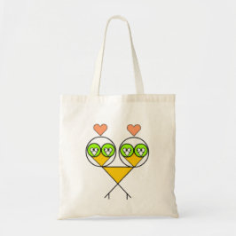 Surreal Fractal Lovebird Tote Shopping bag Tygkasse