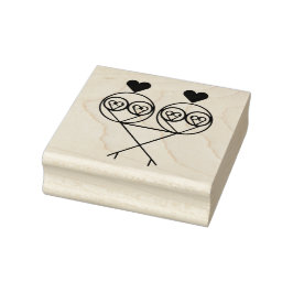 Surreal Fractal Lovebird Wood Art Frimärke Stämpel