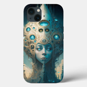Surreal Futuristiska Alien Woman Lanscape