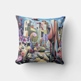 Surreal Garden - Blommigt Illustration design 1 Kudde