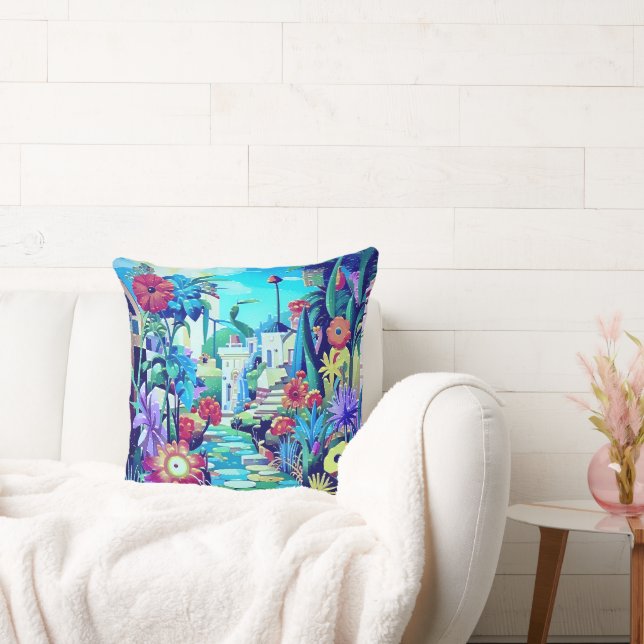 Surreal Garden - Blommigt Illustration design 2 Kudde (Soffa)