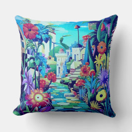 Surreal Garden - Blommigt Illustration design 2 Kudde