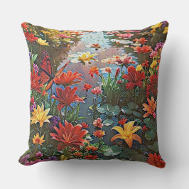 Surreal Garden - Blommigt Illustration design 3 Kudde