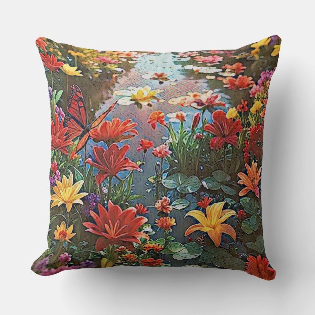 Surreal Garden - Blommigt Illustration design 3 Kudde (Framsida)