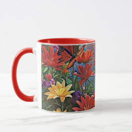 Surreal Garden - Blommigt Illustration design 3 Mugg