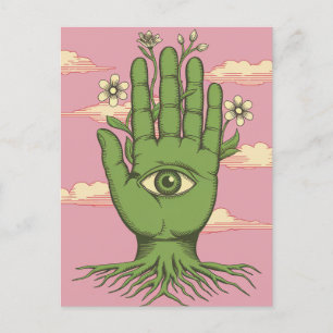 Surreal Gardeners Grönt Hand Vykort
