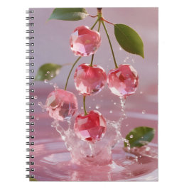 Surreal Gemstone Cherries med Rosa Stänk Anteckningsbok