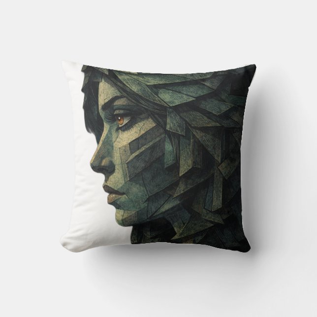 Surreal Geometric Woman Cubist Art Kudde (Framsida)