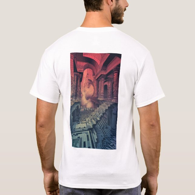 Surreal Geometry T-Shirt Inspired by Manifold Gard (Baksida)