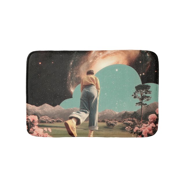 Surreal gestalt går in genom galaxporten badrumsmatta (Framsidan)