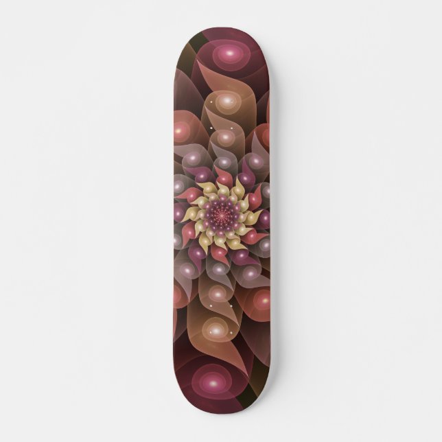 Surreal glänsande blomma modern abstrakt fraktal k mini skateboard bräda 18,5 cm (Framsida)