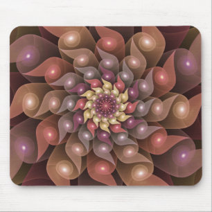 Surreal Glänsande Blomma Modern Abstrakt Fraktal K Musmatta