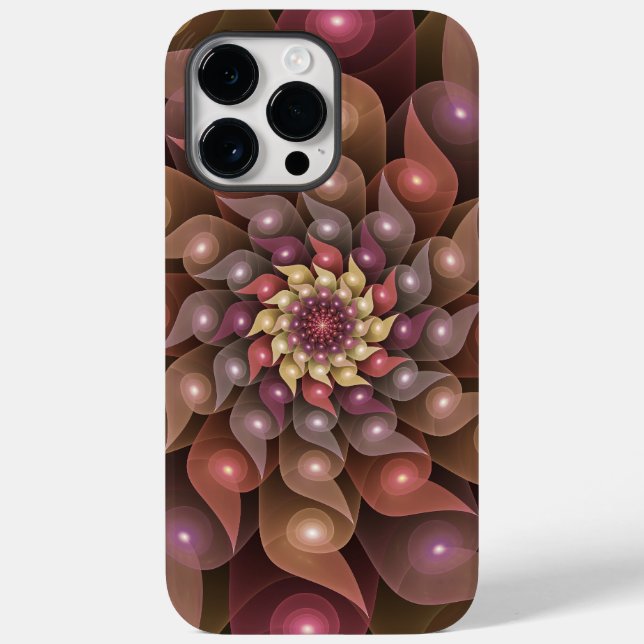 Surreal glänsande blomma modern abstrakt fraktalko (Baksida)