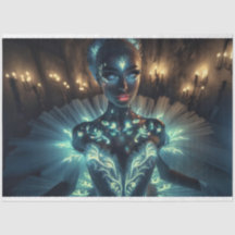 Surreal Glowing Ballerina Decoupage Papper