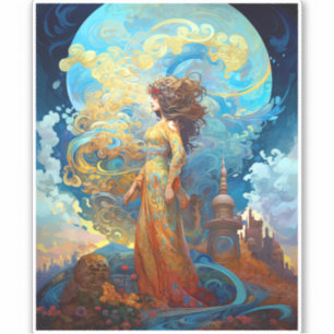 Surreal Goddes Queen Fantasy Art Klistermärken