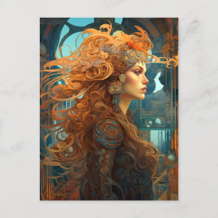 Surreal Goddes Queen Fantasy Art Postcard Vykort