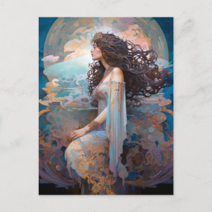 Surreal Goddes Queen Fantasy Art Postcard Vykort