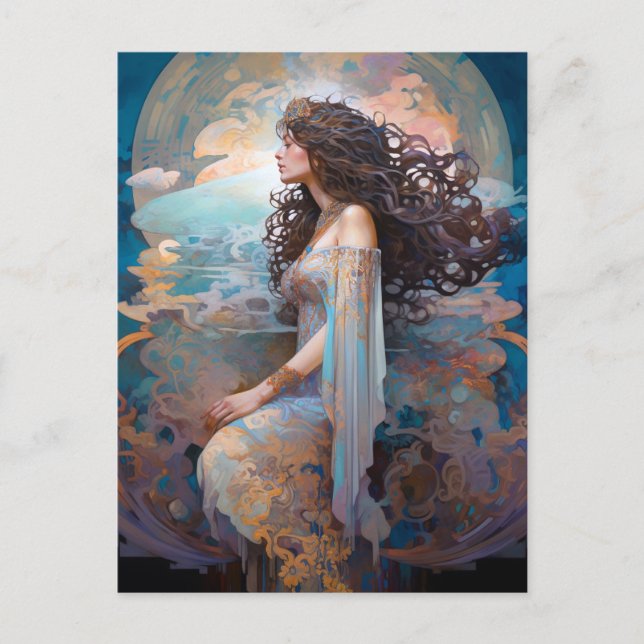 Surreal Goddes Queen Fantasy Art Postcard Vykort (Framsida)
