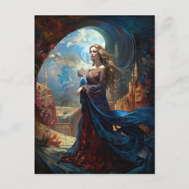 Surreal Goddes Queen Fantasy Art Postcard Vykort (Framsida)