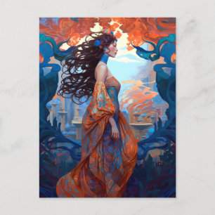 Surreal Goddes Queen Fantasy Art Postcard Vykort
