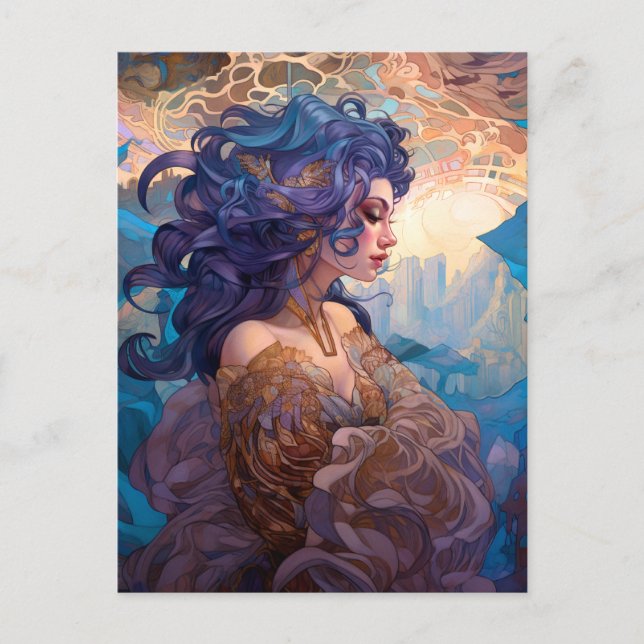 Surreal Goddes Queen Fantasy Art Postcard Vykort (Framsida)